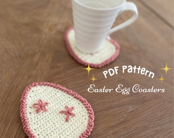 Easter Egg Coaster Crochet Pattern: US Terminology (PDF Pattern)