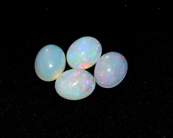 Ethiopian Opal 8X10 mm size Cabs Pack of 4 Pieces  AAA Quality (AAA Grade) Opal Cabochon - Ethiopian Opal Oval Cabochon S-1184