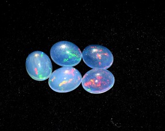 Ethiopian Opal 8X10 mm size Cabs Pack of 5 Pieces  AAA Quality (AAA Grade) Opal Cabochon - Ethiopian Opal Oval Cabochon S-1187