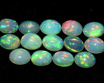 6x8 MM Natural Ethiopian Opal Cabochon - Welo Fire Opal Gemstone - Opal Cabochon - Gemstone Cabochon - Opal Oval Shape 14Pcs S-0887