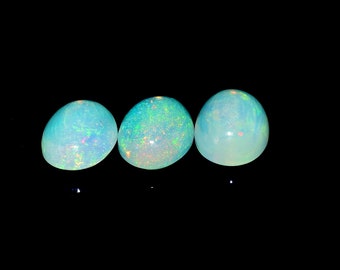 Ethiopian Opal 7X9 mm size Cabs Pack of 3 Pieces  AAA Quality (AAA Grade) Opal Cabochon - Ethiopian Opal Oval Cabochon S-1161