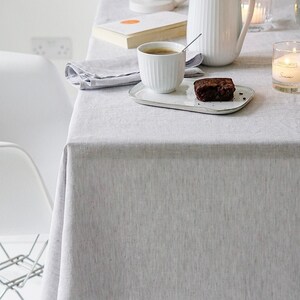 Mantel de lino lavado: gris, redondo, cuadrado o rectangular