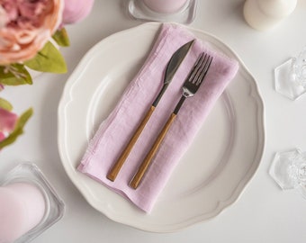 Table linens napkins. Pink Frayed Napkins. Rustic Table Decor. Dinner Cloth napkins set. Wedding napkins.
