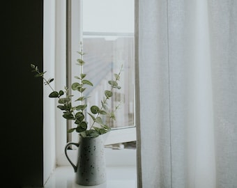 Rod pocket linen curtain. Stonewashed panel. Custom size linen drapes. Curtain in varius colors.