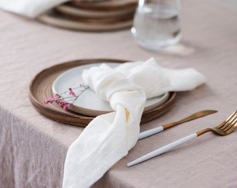 White Linen Napkins. White cloth napkins. Rustic Table Decor. Pure Napkins set. Wedding napkins.