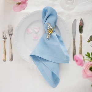 Cloth dinner napkins. Blue sky cloth napkin. Rustic Table Decor. Cloth Napkins set. Wedding napkins.