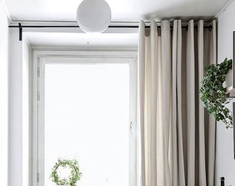 Grommets linen curtain. Stonewashed panel. Custom size linen drapes. Curtain in varius colors.