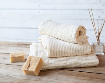 Linen bath towels. Waffle bath towel. Hand, face, body cotton towel. Kitchen towels. Sauna towel.