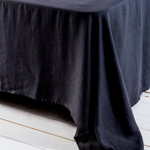 Gray tablecloth, Washed Round, square, rectangular table linen cover. Custom linen fabric table cloth image 4