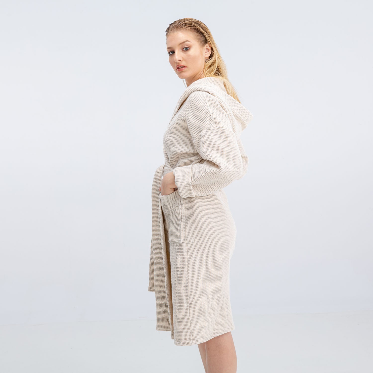 Linen Bathrobe With Hood Waffle Linen Bathrobe Bathrobes Etsy