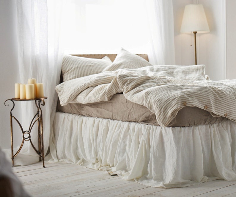 Linen bed skirt King size skirt Flax linen Etsy