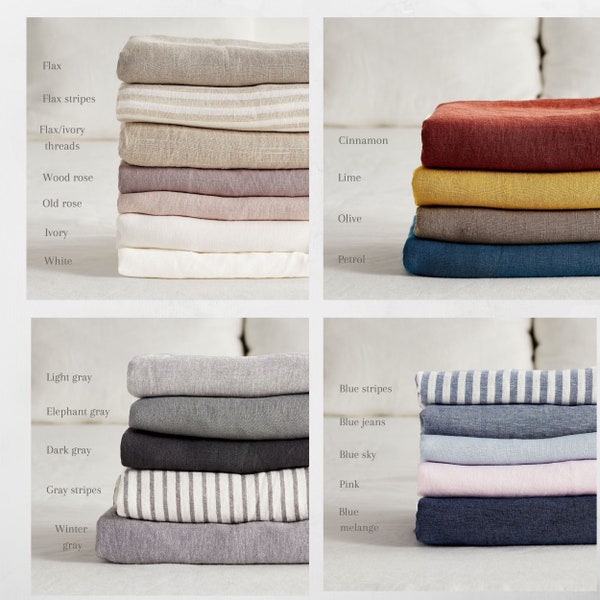Linen Samples.  Linen fabric samples.  21 colors available. Linen fabric swatches.