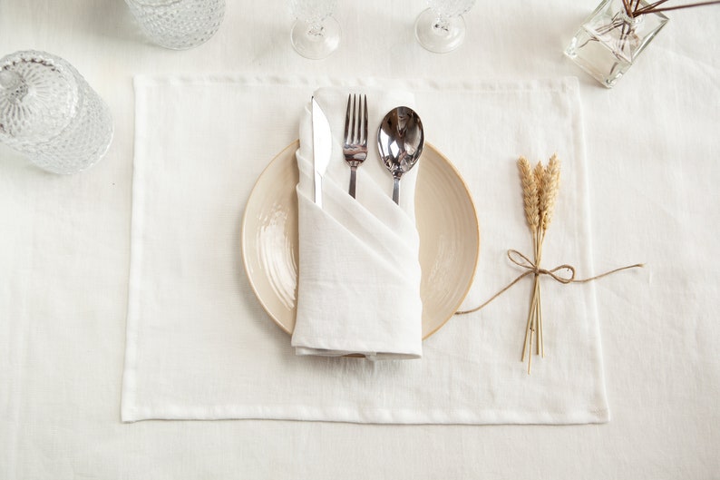 Cloth Linen Napkins. Light gray linen napkins. Rustic Table Decor. Cloth Napkins set. Wedding linen napkins. ivory