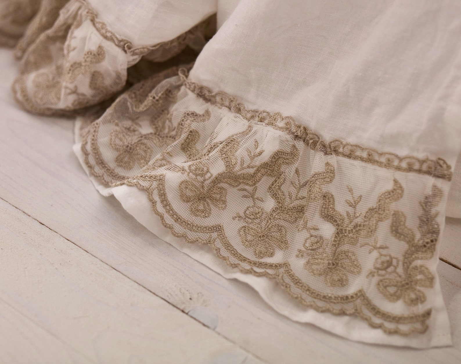 Linen Bed Cover. Linen Bedspread. Ruffled Coverlet. Linen Bed Etsy