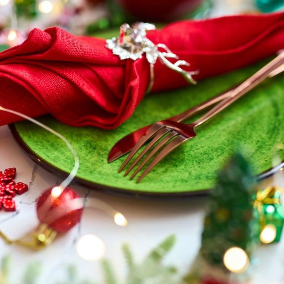 Serviettes de Table – Motifs de Noël – Bleu, Vert et Rouge - Tout  simplement Fred
