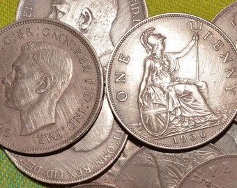 Vintage englische Münzen
