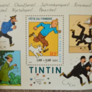 Tintin Milou et Haddock - Timbre d'Art