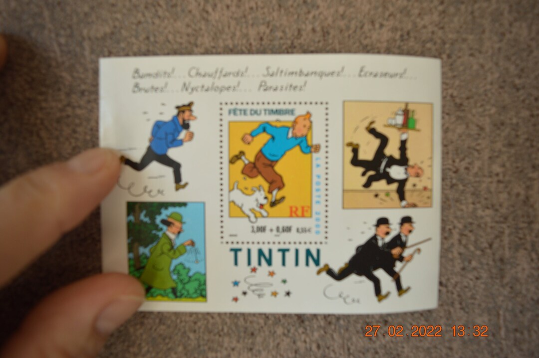 Tintin Snowy and Haddock Art Stamp Etsy