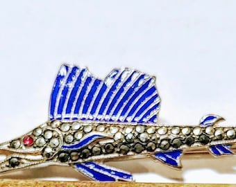 Vintage sterling silver swordfish pin