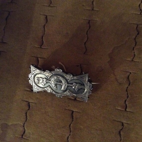 Victorian equestrian box pin sterling - image 3