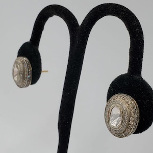 14k gold Vintage rose cut diamond earrings