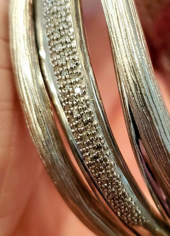 Sterling silver and diamond bracelet - image 3