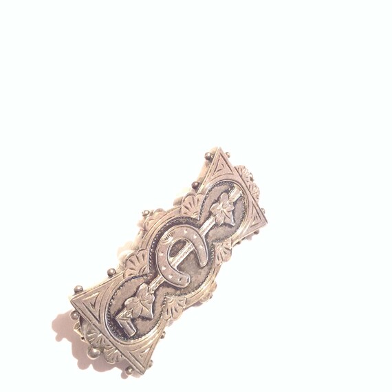 Victorian equestrian box pin sterling