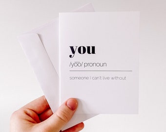 Definition of You Greeting Card | Birthday Cards | Blank Any Occasion Card