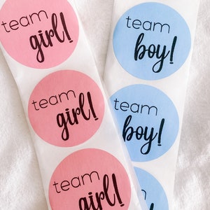 Stickers festifs révélateurs de genre | Garçon Fille Bleu Rose | Sticker baby shower