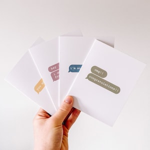 Paquet de 4 cartes de vœux | Assortiment de cartes toutes occasions | Cartes de message mignonnes | Anniversaire Merci juste parce que