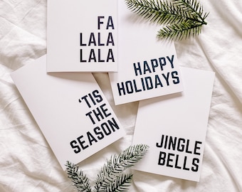 Christmas Card Pack | Holiday Greeting Cards | Cute Simple Minimalist Minimalistic | Black and White Christmas