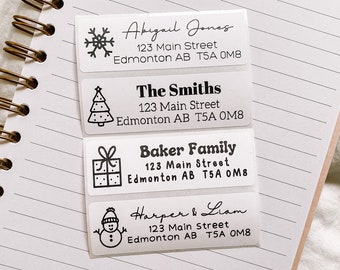 Christmas Return Addresses Stickers | Personalized Address Labels | Cute Custom Card Envelope Letters | Christmas Cards