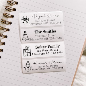 Stickers met kerstretouradressen | Gepersonaliseerde adresetiketten | Leuke aangepaste envelopbrieven | Kerstkaarten