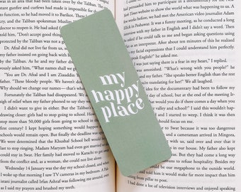 My Happy Place Bookmark | Green Book Mark | Book Lover | Books Bookmarks