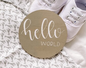 Birth Announcement | Newborn Baby Sign | Pregnancy Baby Birth Date | Hello World