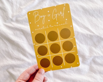 Gender Reveal Scratch Card | Tic Tac Toe Baby Girl or Boy
