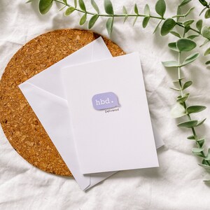 hbd Happy Birthday Card | Petite carte de voeux