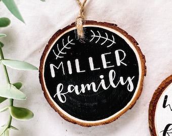 Personalized Wood Christmas Ornaments | Name Family Custom Gift