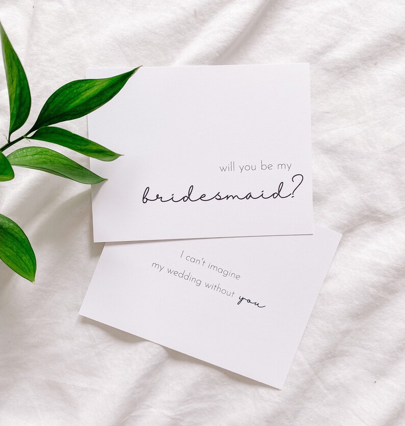 Will you be my Bridesmaid Bridesmaid Proposal Card Cute Bridesmaids Wedding Cards image 2