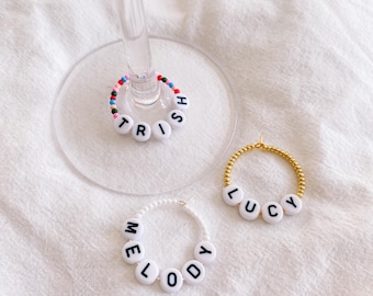 Custom Wine Glass Charms | Black White Gold | Party Charm