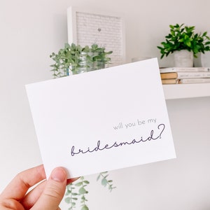 Will you be my Bridesmaid Bridesmaid Proposal Card Cute Bridesmaids Wedding Cards image 7