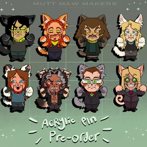 PREORDER!!! Metalocalypse Acrylic Pins - Cat Boys Neko!