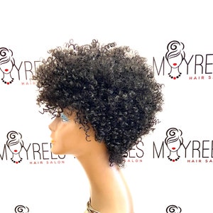 Tapered curly wig (Synthetic hair)