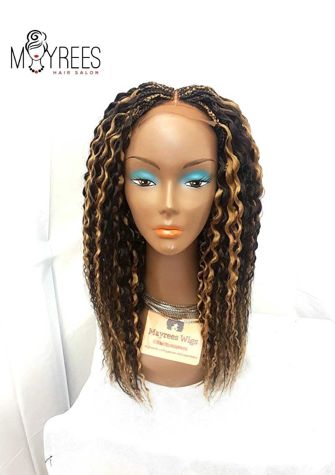 Lace Frontal Twist Braided Wig Senegalese Medium Twisted Braids