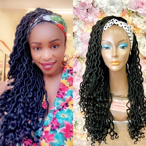 Faux locs headband wig