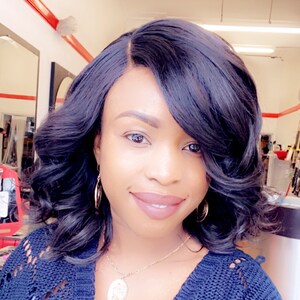 Handmade Curly Bob wig with closure. Quality virgin hair.