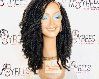 Peluca con rizos de primavera hecha a mano de 20 pulgadas de largo estirado