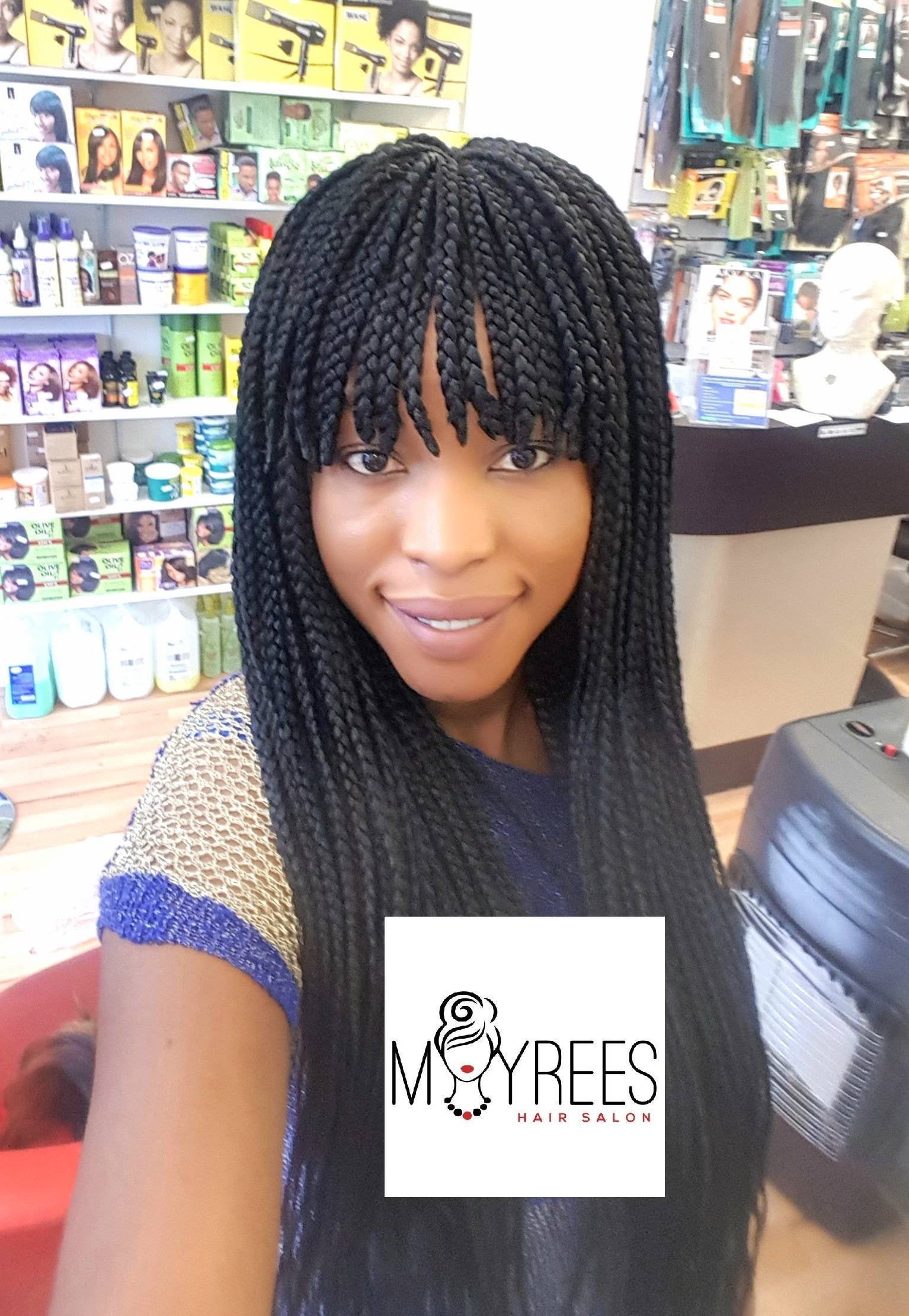 Box braids cheap with bangs