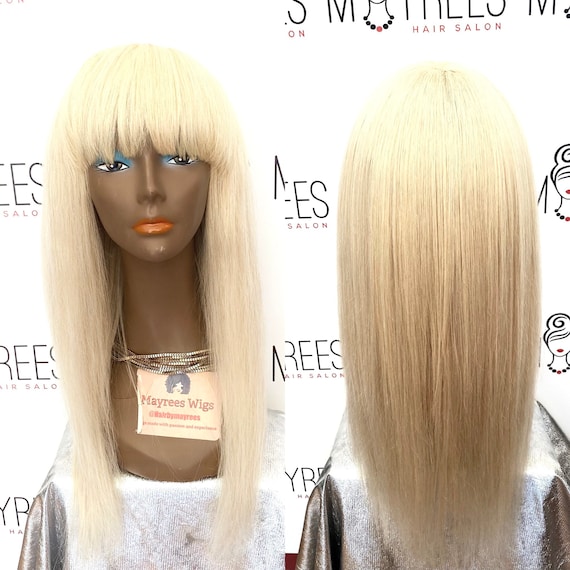 Platinum Blonde Full Fringe Wig Etsy Canada