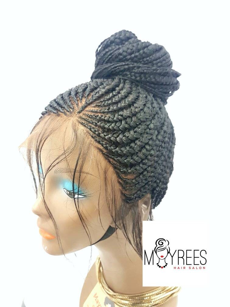 360 Frontal Tribal Cornrow Braided Wig in Colour 33. Lenght 28 Inches ...